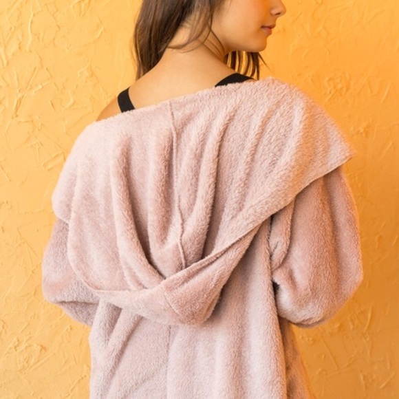 ❄️LAST1️⃣//MAUVE BLANKET CARDIGAN FLEECE HOODIE - Picture 4 of 9